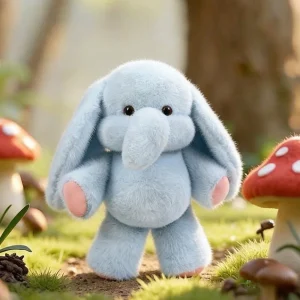 Elefant och tvättbjörn gosedjur som mjuk och fluffig plyschkudde för kramar 12 Elefant och tvättbjörn gosedjur som mjuk och fluffig plyschkudde för kramar