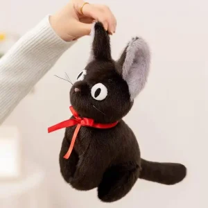 Svart katt gosedjur med kawaii-inspirerad häxdesign, handgjord animefigur för barn 11 Svart katt gosedjur med kawaii-inspirerad häxdesign, handgjord animefigur för barn