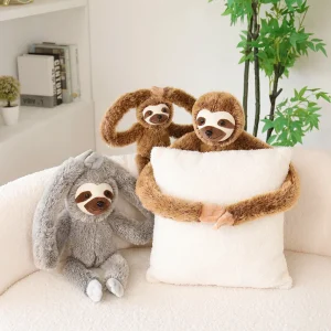 Sloth-gosedjur som mjuk plyschkudde och kramkudde med långa armar, 30–45 cm 10 Sloth-gosedjur som mjuk plyschkudde och kramkudde med långa armar, 30–45 cm