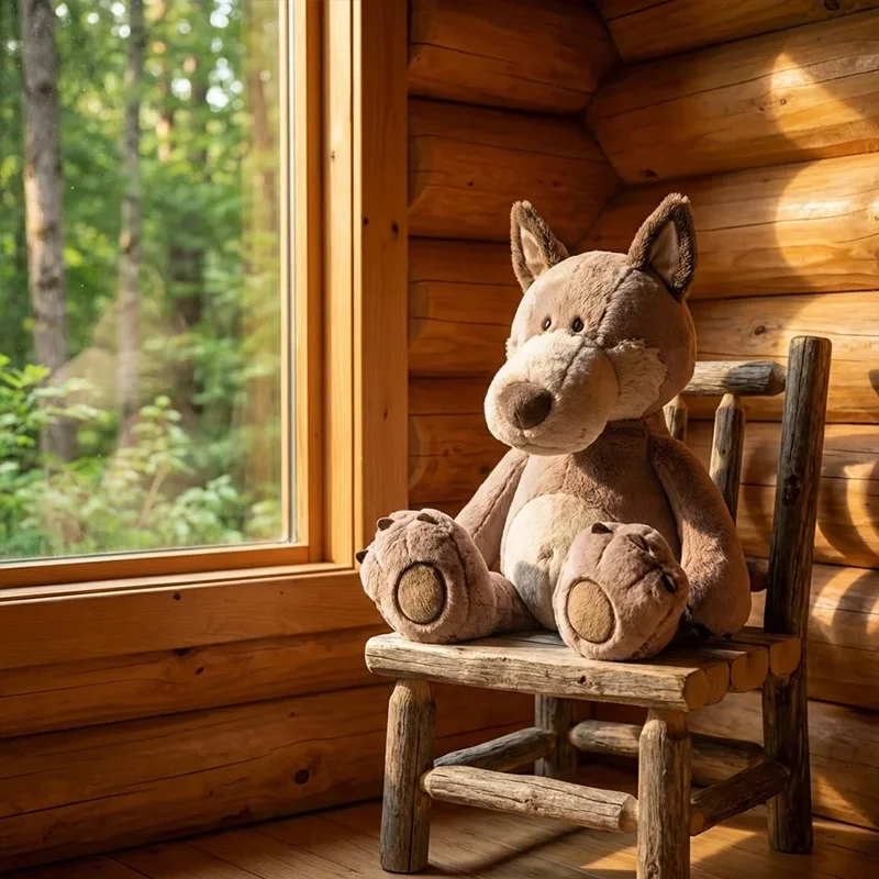 Wolf gosedjur i stor och busig stil, med skojigt uttryck för stresslindring och vila 5 Wolf gosedjur i stor och busig stil, med skojigt uttryck för stresslindring och vila - Bild 5