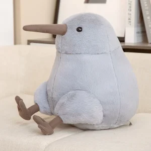 Naturtroget kiwi bird gosedjur i tecknad stil, mjuk kramkudde, söt present, 30–40 cm