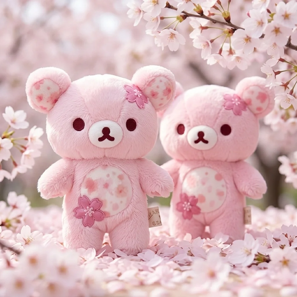 Rilakkuma björn gosedjur med körsbärsblommor, söt födelsedagspresent för barn, 40–50 cm 2 Rilakkuma björn gosedjur med körsbärsblommor, söt födelsedagspresent för barn, 40–50 cm - Bild 2