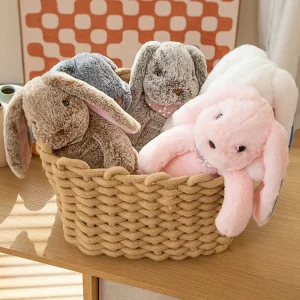 15 varianter av kanin gosedjur i kawaii-stil med långa öron och sovande design