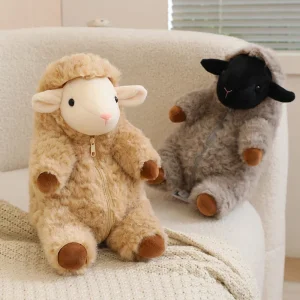 Får och lamm gosedjur, Removable wool coat och Zippered detachable outfit, 20–28 cm