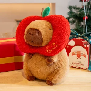 Kapybara gosedjur i kawaii-stil med tomteluva, julgran och polkagris som juldekoration 10 Kapybara gosedjur i kawaii-stil med tomteluva, julgran och polkagris som juldekoration