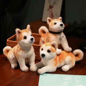Fluffigt hund gosedjur med naturtroget Akita- och Shiba Inu-valputseende, för barn 13 Fluffigt hund gosedjur med naturtroget Akita- och Shiba Inu-valputseende, för barn