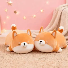 Shiba Inu som hund gosedjur, fluffig liggande soffkudde i kawaiistil, 35 cm