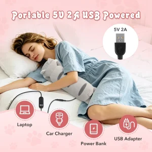 USB-värmande katt gosedjur som kudde för tupplur på kontoret, söt present till flicka