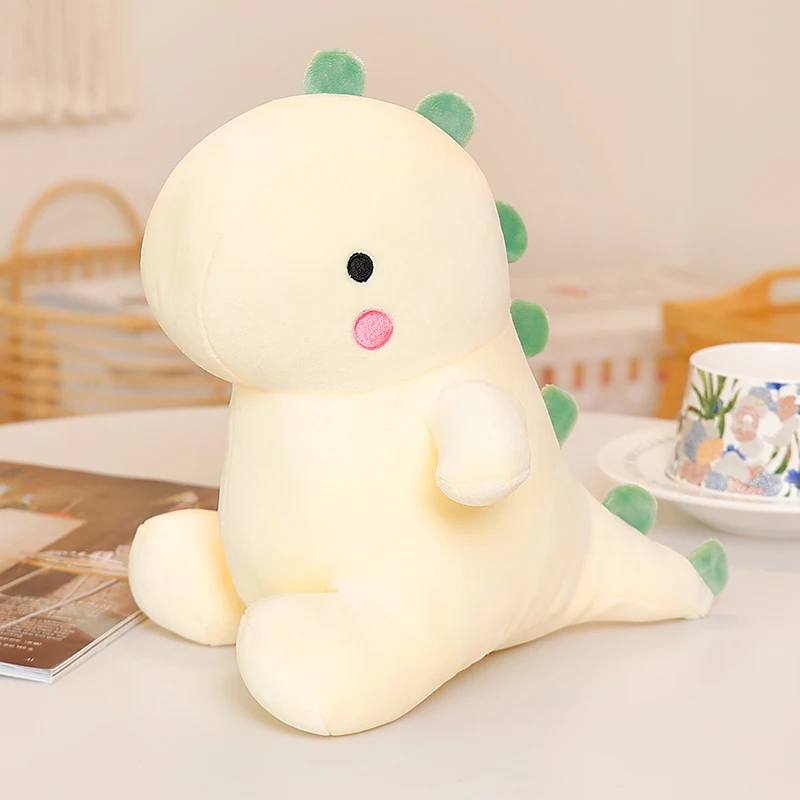 Sött dinosaurie gosedjur med glatt vråltema, i vitt, rosa och grönt, för barn 4 Sött dinosaurie gosedjur med glatt vråltema, i vitt, rosa och grönt, för barn - Bild 4