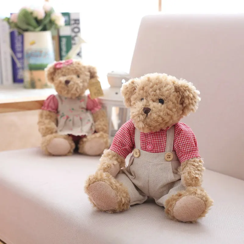 Gulligt björnpar med kläder, 2-pack björn gosedjur för barn, 26 cm, present 4 Gulligt björnpar med kläder, 2-pack björn gosedjur för barn, 26 cm, present - Bild 4