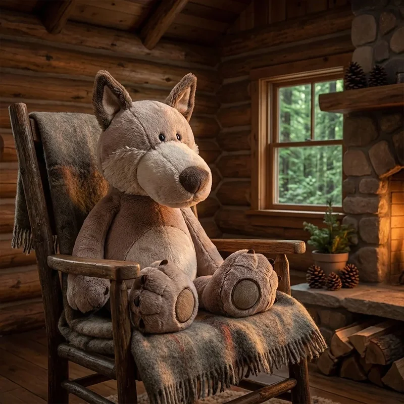 Wolf gosedjur i stor och busig stil, med skojigt uttryck för stresslindring och vila 6 Wolf gosedjur i stor och busig stil, med skojigt uttryck för stresslindring och vila - Bild 6