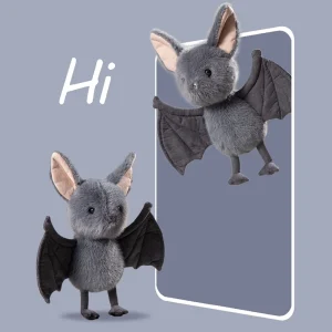 Grått kawaii Bat gosedjur från Broox, hängande tecknad figur för hemmet, 26 cm