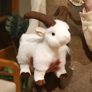 Mjuk och fluffig getfigur i tecknad dockstil med nyckelring, 16–30 cm 12 Mjuk och fluffig getfigur i tecknad dockstil med nyckelring, 16–30 cm