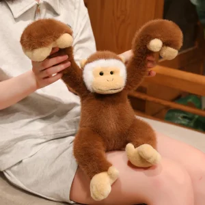 Apa gosedjur som långarmad sengångare eller orangutang, mjukt och naturtroget, 30–40 cm