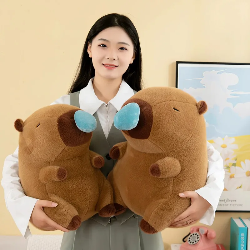Kapybara gosedjur som stor kramkudde i tecknad kawaii-stil med snordetalj, 50 cm 3 Kapybara gosedjur som stor kramkudde i tecknad kawaii-stil med snordetalj, 50 cm - Bild 3