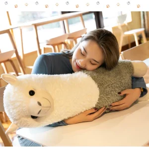 Alpaca gosedjur som stor plyschkudde i gullig, trendig kawaii-stil, 28–80 cm