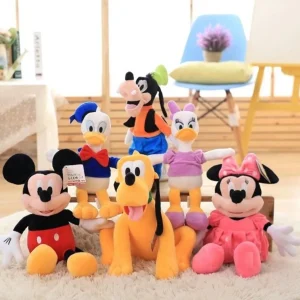 Tecknad Disney mjuk leksak 30 cm med Musse, Mimmi, Långben, Pluto, Kajsa och Kalle Anka