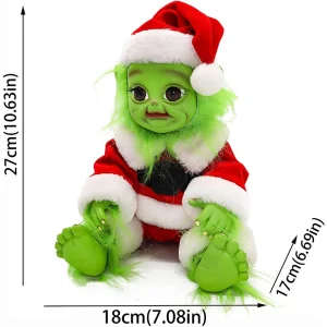 Monster som nyckelring, Green och Fun, grön monsterdocka juldekoration lekfull