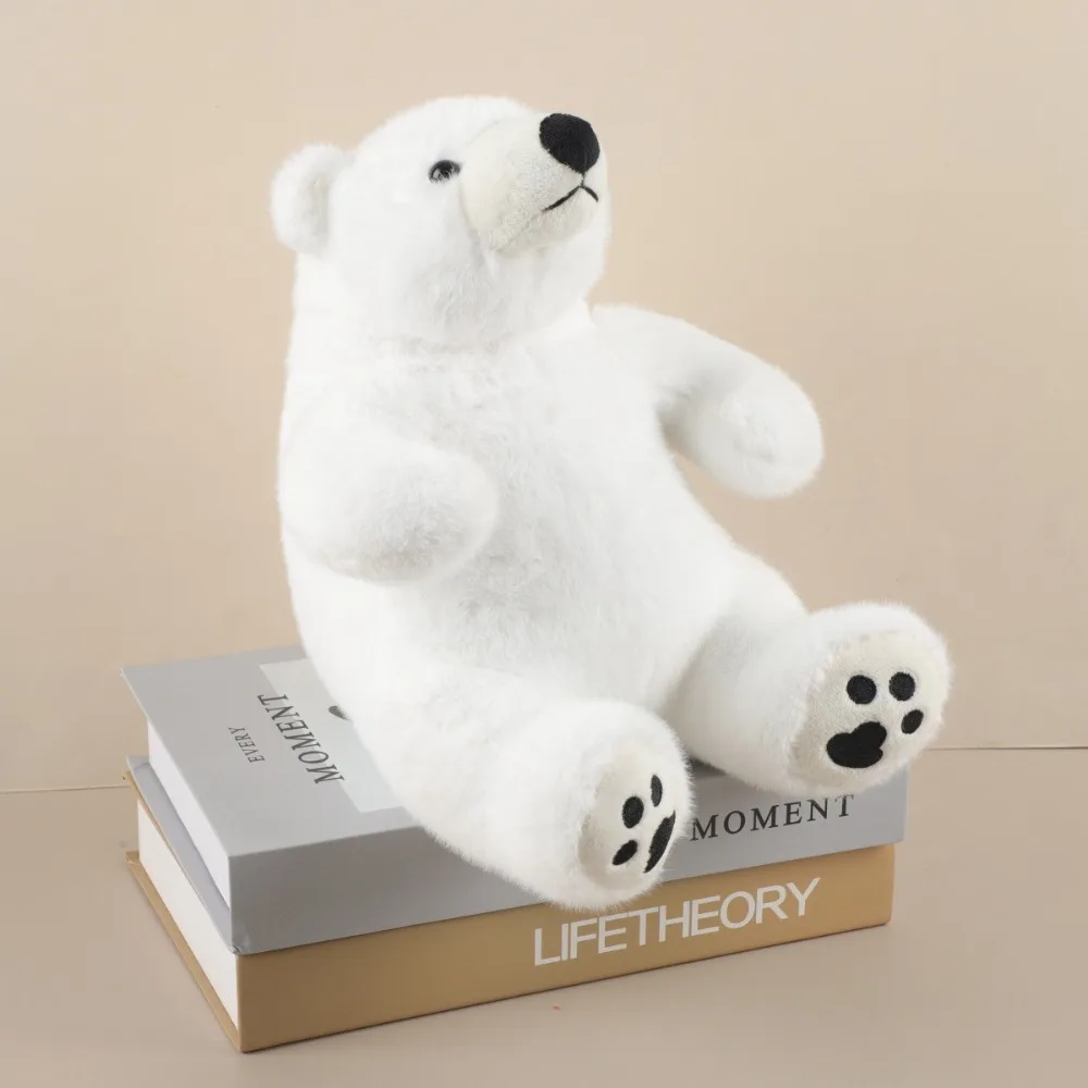 Sittande björn gosedjur med stora fötter, röd halsduk och fluffig rund form, 15–30 cm 7 Sittande björn gosedjur med stora fötter, röd halsduk och fluffig rund form, 15–30 cm - Bild 7