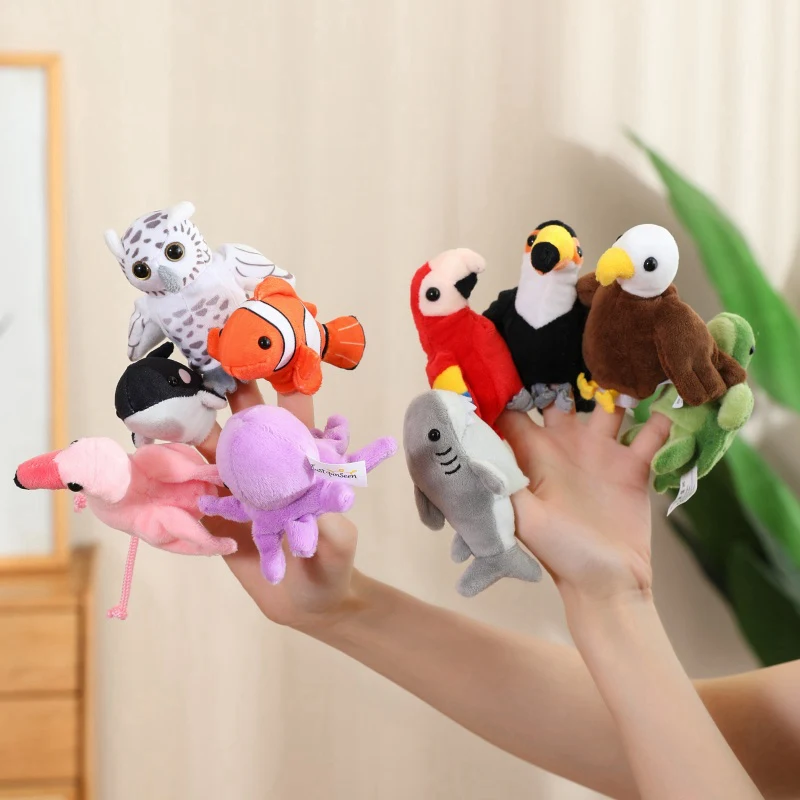 Små gosedjur som fingerpuppor i flera figurvarianter för lek och sagoberättande 5 Små gosedjur som fingerpuppor i flera figurvarianter för lek och sagoberättande - Bild 5