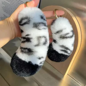 Kanin som nyckelring, Snow leopard print och söt, 12–15 cm 9 Kanin som nyckelring, Snow leopard print och söt, 12–15 cm