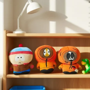 Stan gosedjur från South North Parks, kuddfigur i tecknad stil med Kyle, Kenny och Cartman