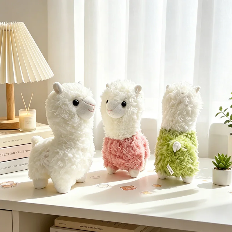 Får gosedjur, fluffig och mjuk, alpaca alpackautseende färgvarianter, 25 cm 2 Får gosedjur, fluffig och mjuk, alpaca alpackautseende färgvarianter, 25 cm - Bild 2