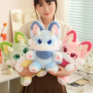 Phantom Fox räv gosedjur som kawaii-kudde i tecknad stil, handgjord julklapp 30–50 cm