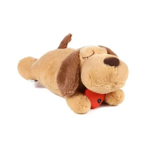 Liggande hund gosedjur med mjuk design, hjärtslag och beteendeträning för sömn 13 Liggande hund gosedjur med mjuk design, hjärtslag och beteendeträning för sömn
