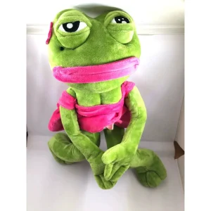 Pepe-groda gosedjur, som mjuk grodakudde med sorgset och magiskt uttryck, 45 cm