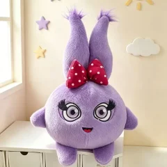 Kanin gosedjur i kawaii-stil, handgjord kudde med stora ögon och animeuttryck