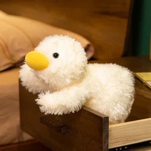 Anka gosedjur som gul kramkudde med söt kawaii-design och festlig pose, 45–75 cm