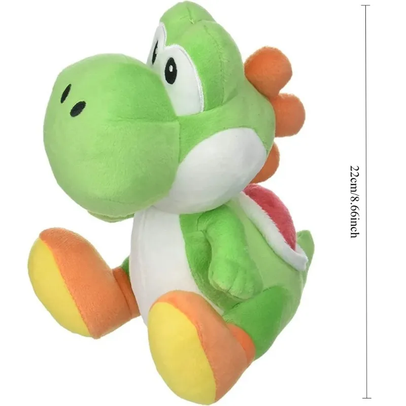 Yoshi från Mario som drake, ett gosedjur med söt design i mjuk dockform, 22 cm 24 Visa den gröna dinosauriefiguren med måttangivelsen bredvid.