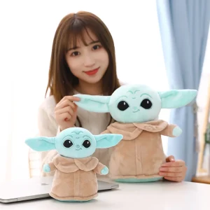 Yoda gosedjur som Grogu från Star Wars och The Mandalorian, animefigur i tecknad stil