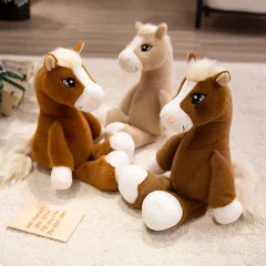 22 cm horse gosedjur med stora ögon, mjuk klassisk födelsedagspresent för barn