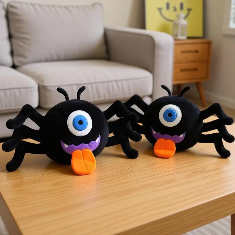 Ett enögt svart kawaii spider gosedjur för skämt, barnkalas och dekoration, 25–30 cm 3 Ett enögt svart kawaii spider gosedjur för skämt, barnkalas och dekoration, 25–30 cm - Bild 3