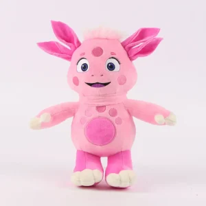 Djurfigurer som rosa gosedjur från rysk animerad tv-serie i animestil, 30 cm
