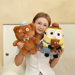 Minions Tim Bear björn gosedjur med Bob, tecknad gentleman-design som present