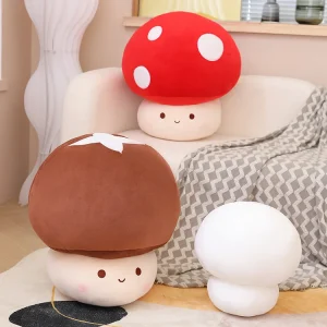 Plyschkudde som kawaii-gosedjur med svampmotiv, mjuk design i flera figurvarianter
