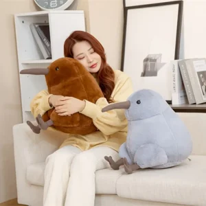 Naturtroget kiwi bird gosedjur i tecknad stil, mjuk kramkudde, söt present, 30–40 cm