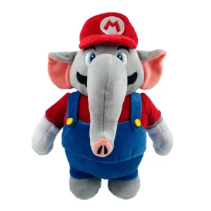 Super Mario Bros Wonder elefant gosedjur, stor och mjuk power-up-figur, 27 cm