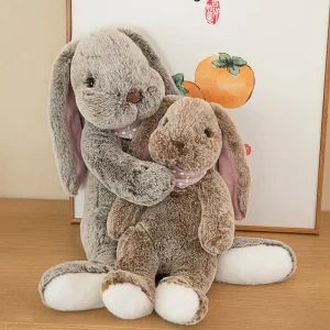 15 varianter av kanin gosedjur i kawaii-stil med långa öron och sovande design