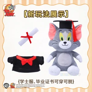 Tom and Jerry-karaktärer gosedjur, med examensmössa som lugnande leksak, 20 cm 13 Tom and Jerry-karaktärer gosedjur, med examensmössa som lugnande leksak, 20 cm