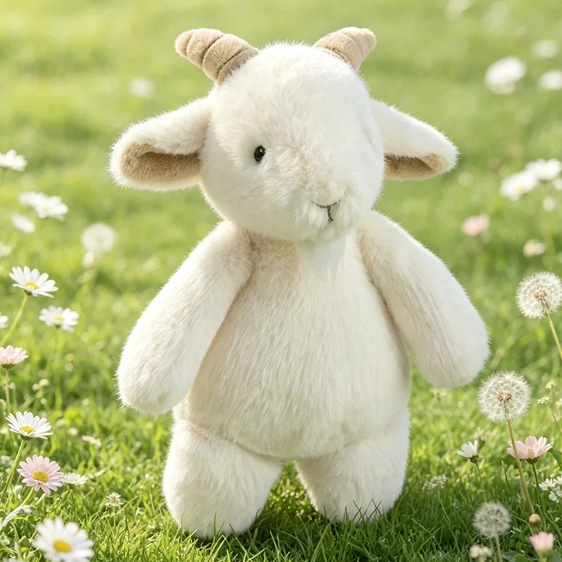 Mjukt och fluffigt get gosedjur i vitt med ett gulligt, bedårande uttryck, 30 cm 2 Mjukt och fluffigt get gosedjur i vitt med ett gulligt, bedårande uttryck, 30 cm - Bild 2