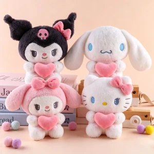Hello Kitty gosedjur som kattkudde, Heart design och mjuk, 22 cm