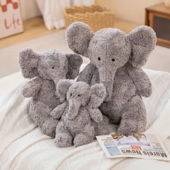 Elefant gosedjur som elefantkudde, tecknad och söt, stil mjuk plyschkudde, 30–58 cm