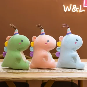 Dinosaurie gosedjur, extra mjuk kramkudde och plyschkudde i storlek, 20–60 cm