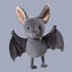 Grått kawaii Bat gosedjur från Broox, hängande tecknad figur för hemmet, 26 cm
