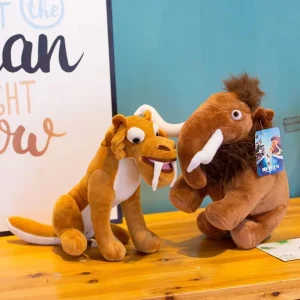 Alternative view of Gosedjur från Ice Age med mammut och sabeltandad tiger, tiger gosedjur för lek, 20–70 cm