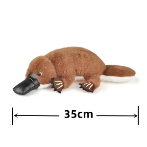 Naturtroget platypus gosedjur i kawaii-stil med bred näbb och medföljande ägg